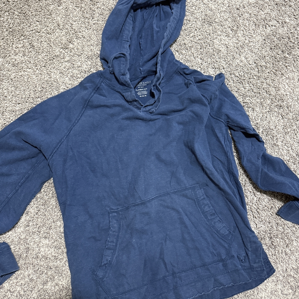 American Eagle Outfitters Blue Hoodie Sweater